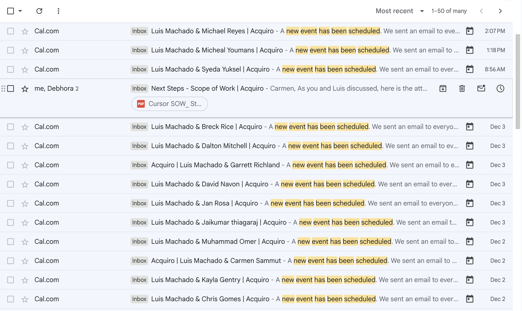 CRM Calendar Integration Log