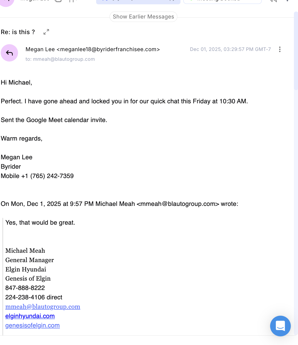 Direct General Manager Booking